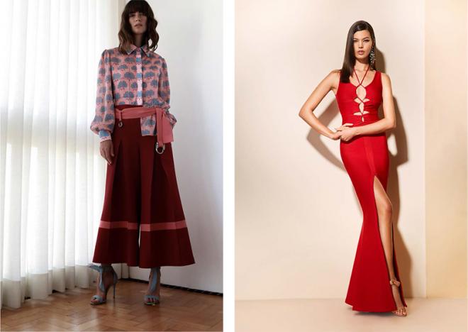 A moda para o inverno 2018 da Virgílio Couture (à esquerda) e um modelo Skazi, de Henrique Falci e Victor Galuppo