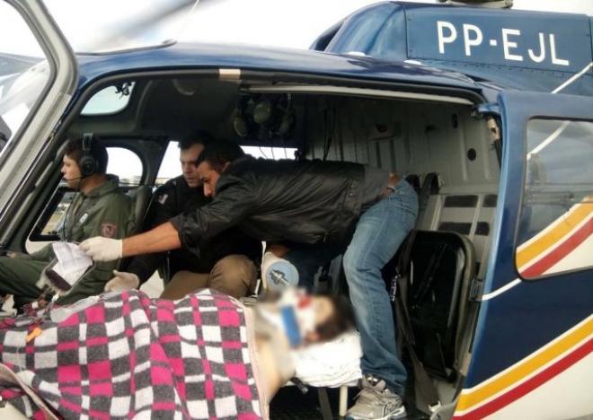 Policial foi transferida em UTI aérea para a capital mineira 
