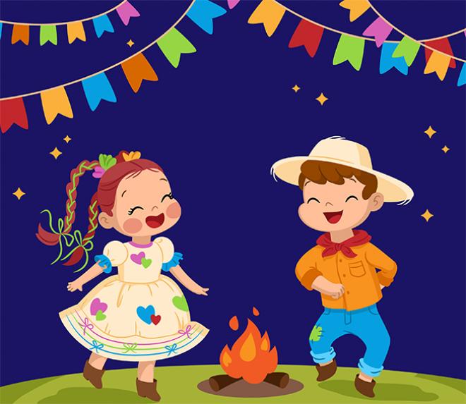 No arraial tem alegria, quentão, quadrilha, e música caipira