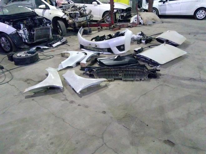 Corolla tomado em assalto na BR-458, trevo de São Cândido, estava em pedaços e iria para outro carro batido 