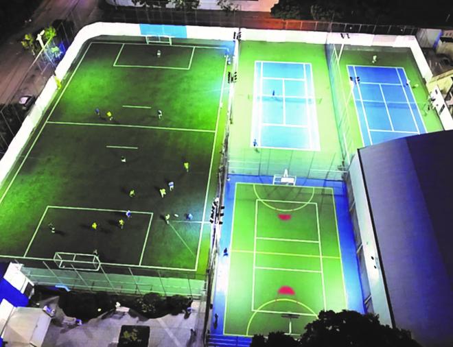 Quadras de esportes do clube localizado no bairro Cidade Nobre 