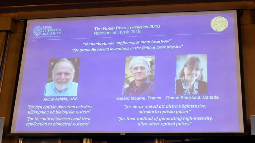Arthur Ashkin,Gérard Mourou e Donna Strickland venceram Nobel de Física  (Foto: Hanna Franzen)