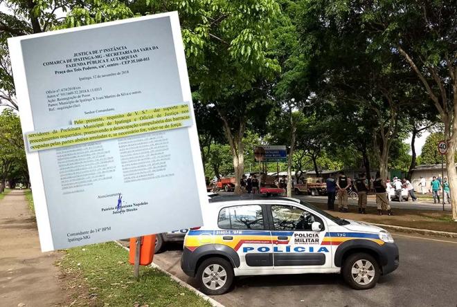 Notificação entregue aos comerciantes das barracas do Parque Ipanema