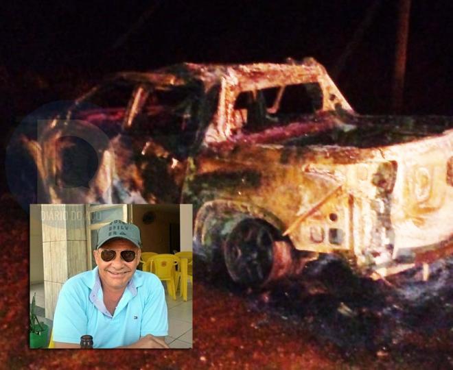 Paulo Reis foi encontrado morto, queimado dentro de seu veículo, na estrada da Lagoa do Piau, Cordeiro de Minas, Caratinga