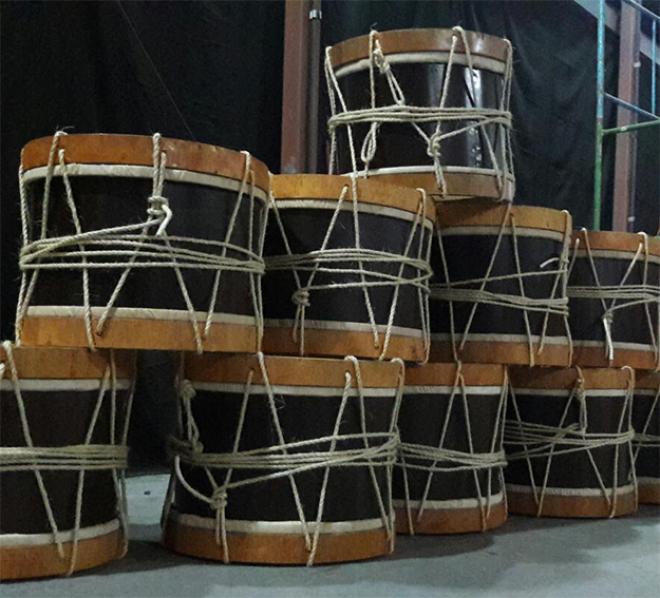 Conjunto de alfaias construídas para o projeto em Ipatinga