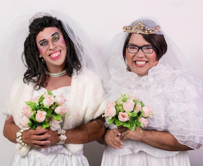 Diego Martins e Wallace Maciel interpretam Lindaurea e Deusarina