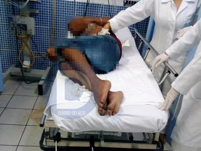 O infrator baleado foi internado em um hospital de Timóteo