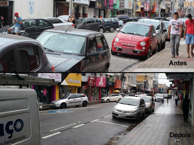 Com novo sistema, clientes conseguem encontrar vagas para estacionar, dizem lojistas do Centro