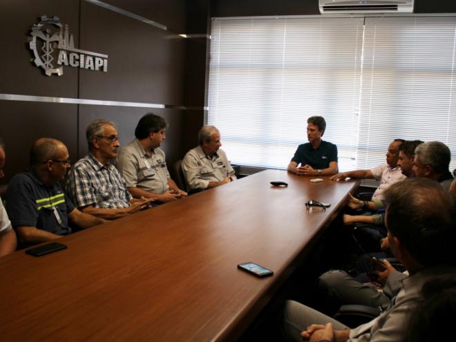 Américo Ferreira e o presidente da Usiminas, Sérgio Leite, se reuniram com os presidentes da Aciapi-CDL de Ipatinga