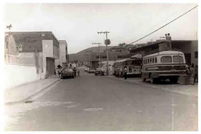 A antiga rodoviária que funcionou na Rua Belo Horizonte, nos anos 1960