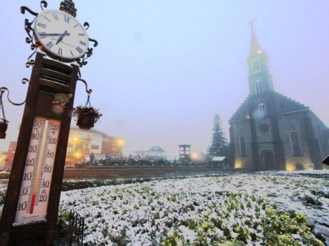 No inverno, com geada, temperatura em gramado pode ficar abaixo de 0 Cº