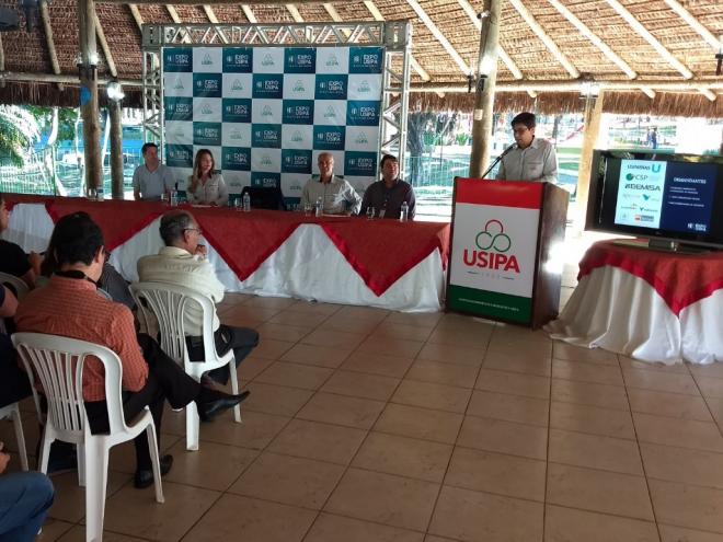 Presidente da Usipa, Sanzio Figueiredo, na abertura da apresentação da Expo Usipa 2019 para jornalistas 