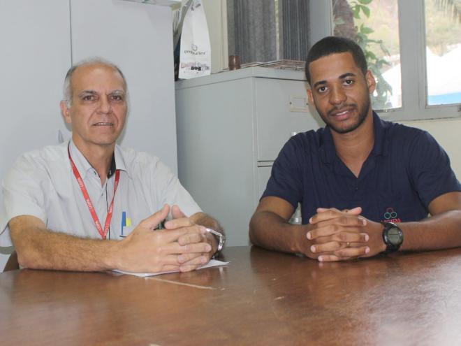 O gerente geral da Usipa, Sérgio Fasseheber e o coordenador do Ecomov, Josias Santos