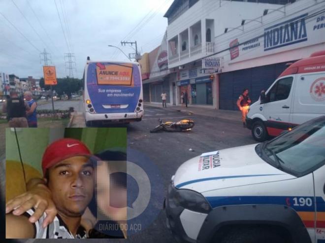 João Paulo não resistiu ao colidir contra a traseira do coletivo da Saritur