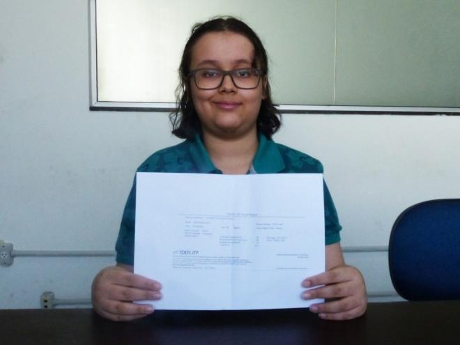Davi De Carvalho Arantes fez 617 pontos no Toefl 