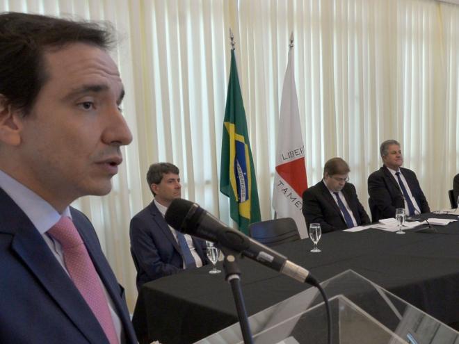 Secretário de Infraestrutura e Mobilidade, Marco Aurélio Barcelos, durante lançamento do plano