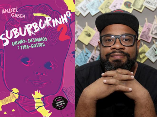 André Gabeh e a capa do livro que vai lançar na Bienal