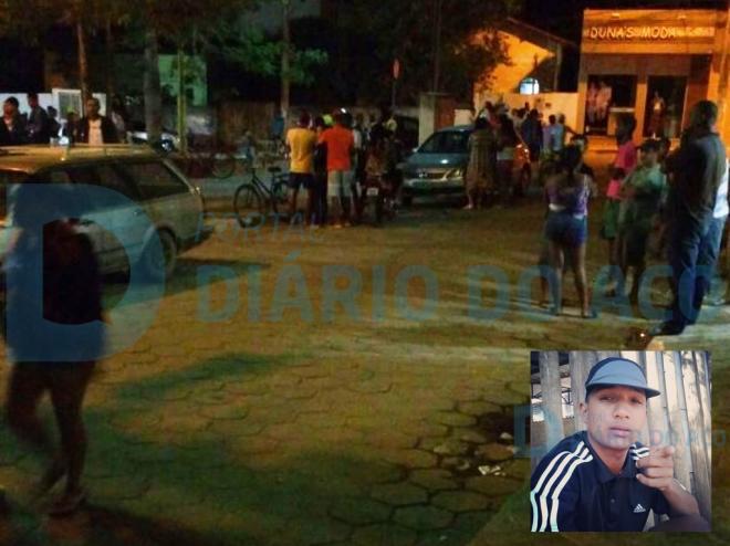 Railander (no detalhe), foi baleado no Centro de Santana do Paraíso e socorrido com vida, mas morreu pouco depois