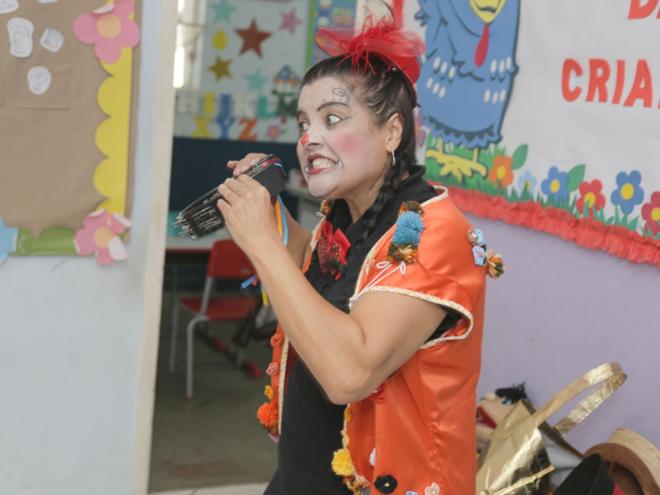 Nancy Nogueira, na oficina de Contação de História