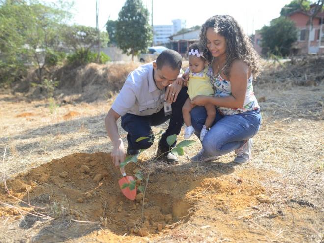    Ação comemora o Dia da Árvore e o nascimento dos filhos dos funcionários da empresa