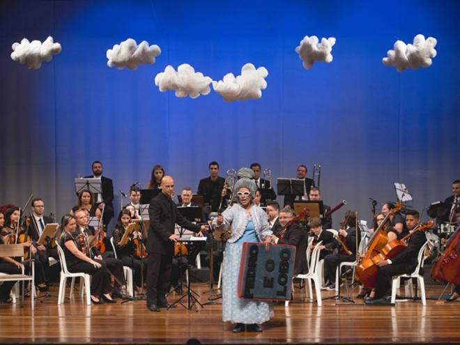 Em Pedro e o lobo, os personagens são interpretados pelos instrumentos da orquestra