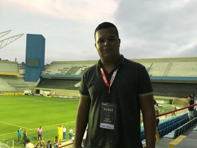 Pedro Henrique Souza assistiu a uma partida da Série B durante a etapa prática do curso