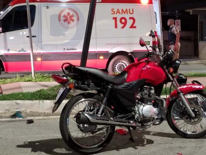 Condutor dessa motocicleta foi acusado de fazer conversão em local proibido; submetido a teste, ficou constatada embriaguez