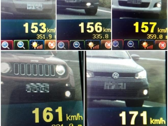 Fiscalização da PRF flagra 'show de imprudência' em rodovias com velocidade limitada a 120 km/h