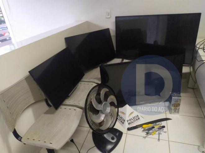 Materiais recuperados do furto em Mariléria