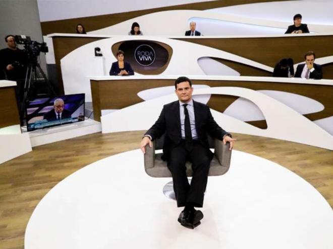 O ministro Sérgio Moro foi entrevistado na noite de segunda-feira (20), no programa Roda Viva