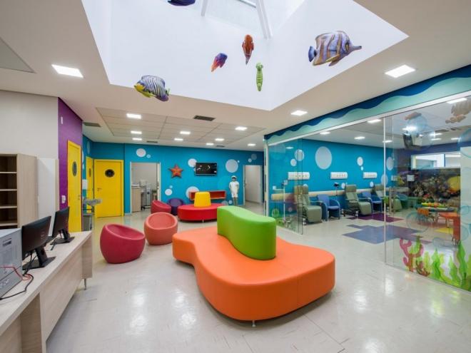 Sala da oncologia pediátrica no HMCem Ipatinga