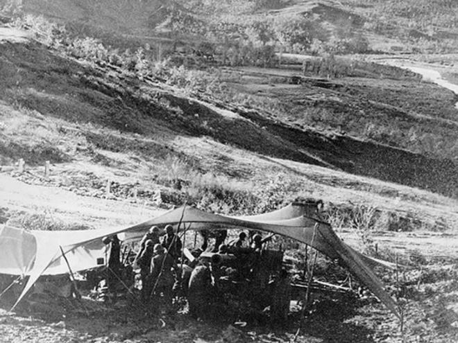 Posição da artilharia da FEB nas proximidades de Monte Castelo em 1945