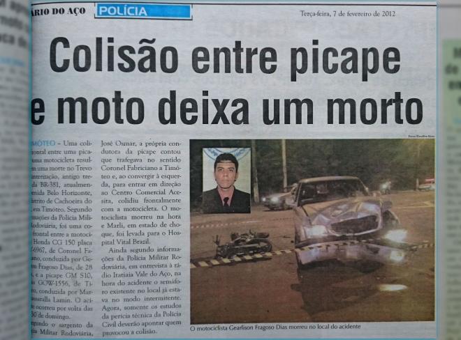 O acidente foi noticiado à época, pelo Diário do Aço