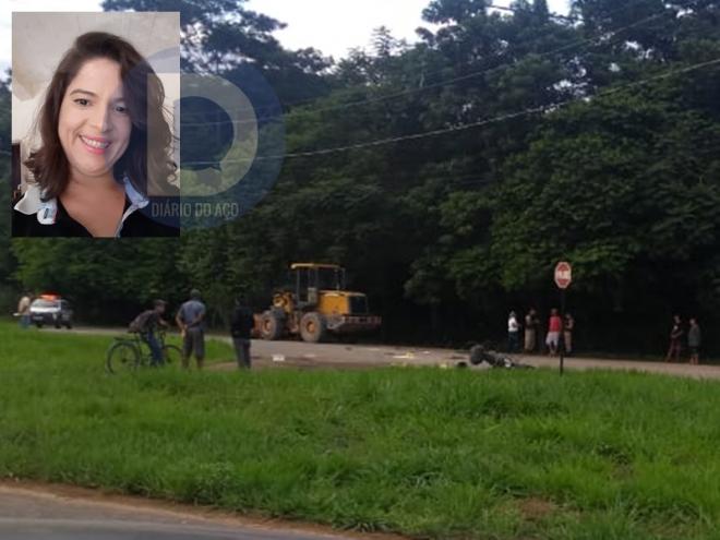 Élvia tinha 35 anos e morreu ao colidir contra uma pá carregadeira