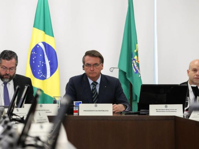 O presidente Jair Bolsonaro participou da videoconferência