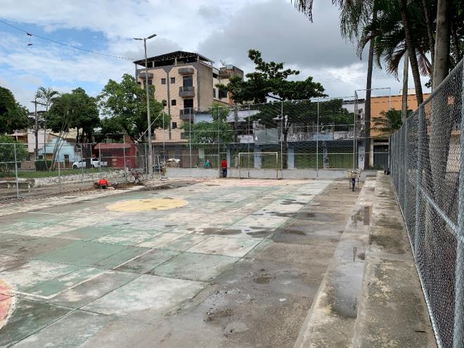 A quadra do Vila Celeste está passando por reformas