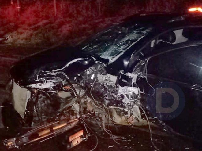 Foi o que restou da VW Saveiro 