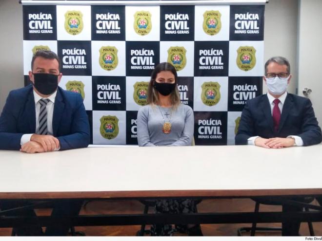 Delegado Breno Carvalho, delegada Isabella Franca e o juiz Marcelo Gonçalves de Paula