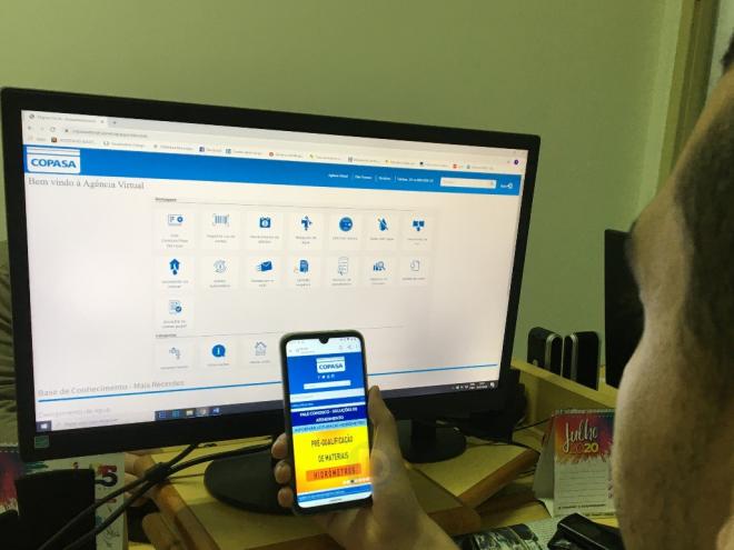 Com o fechamento das unidades da Copasa, o atendimento é feito pelo site da companhia ou por telefone