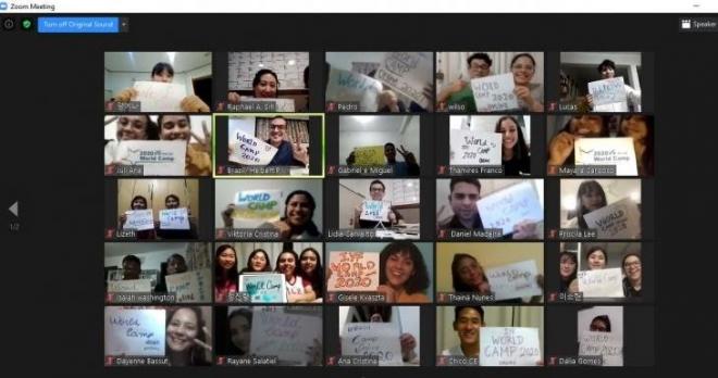 Jovens do Brasil no IYF World  Camp online 2020