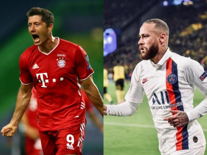 Lewandowski e Neymar podem decidir o jogo deste domingo, no Estádio da Luz, em Lisboa