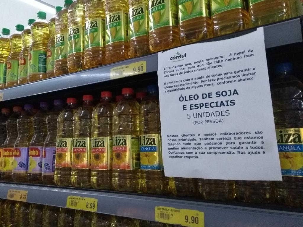 Limite do óleo por pessoa 