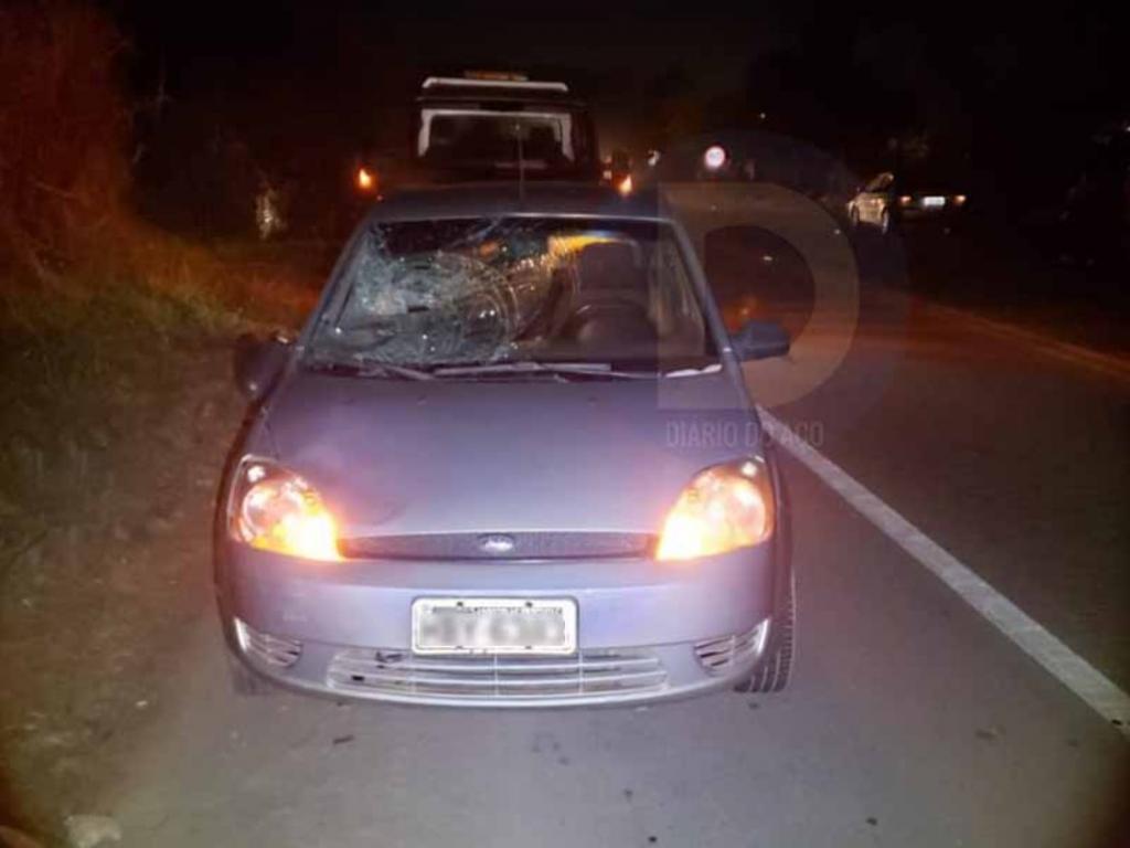 Condutor do Fiesta informou que trafegava sentido a Ipaba quando deparou-se com bicicleta e não conseguiu evitar colisão 