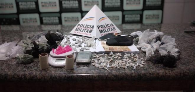 Produtos apreendidos durante a apuração do homicídio em Coronel Fabriciano 