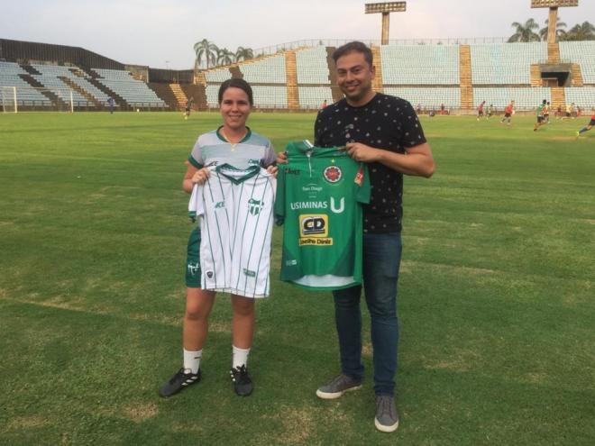 A treinadora do Ideal, Kethleen Azevedo e o presidente do Ipatinga, Nicanor Pires, anunciaram a parceria nesta semana