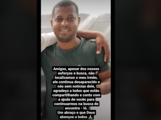 Família faz campanha desde o dia 4 de outubro em busca de Ederson, o Del 