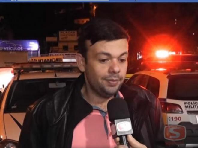 Jorge Siqueira de Rezende (PV),na noite em que escapou da morte ao buscar socorro na delegacia da PC em Caratinga