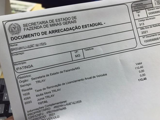 Nesse ano, o valor da Taxa de Renovação do Licenciamento Anual do Veículo é de R$ 112,40 