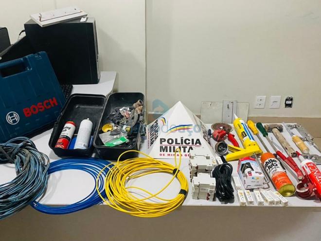 Todos estes objetos foram furtados no condomínio de um edifício no Cidade Nobre, em Ipatinga