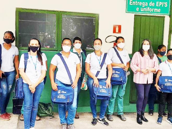 A bolsa foi produzida com material resistente (lona), conforme o padrão do Ministério da Saúde